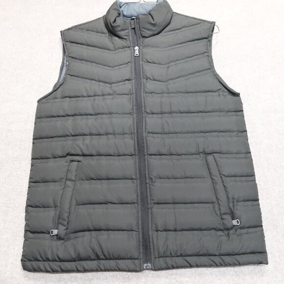 Tempco Vest Small Green Black Full Zip Down Filled Puffer